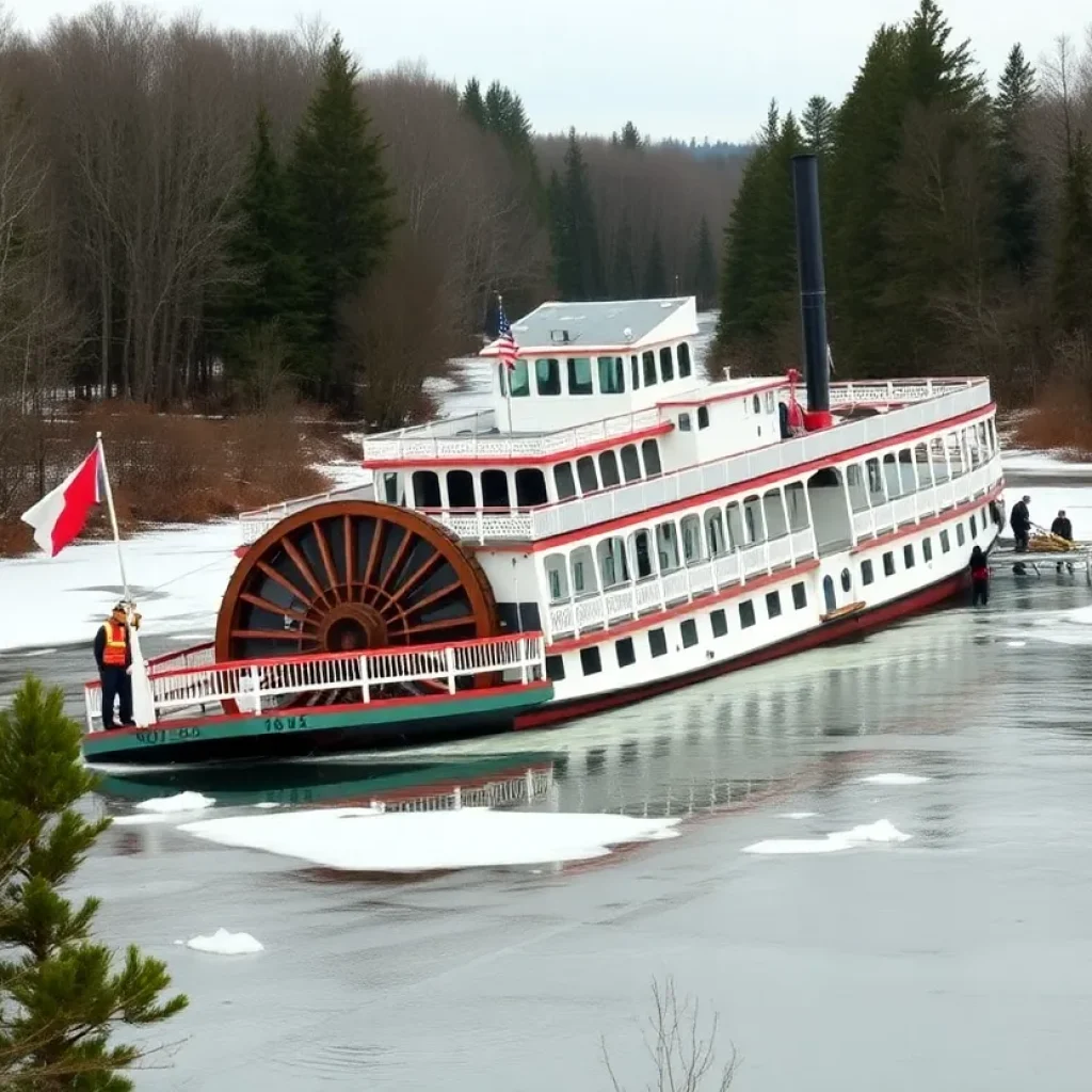Historic paddleboat sinking in Oscoda river
