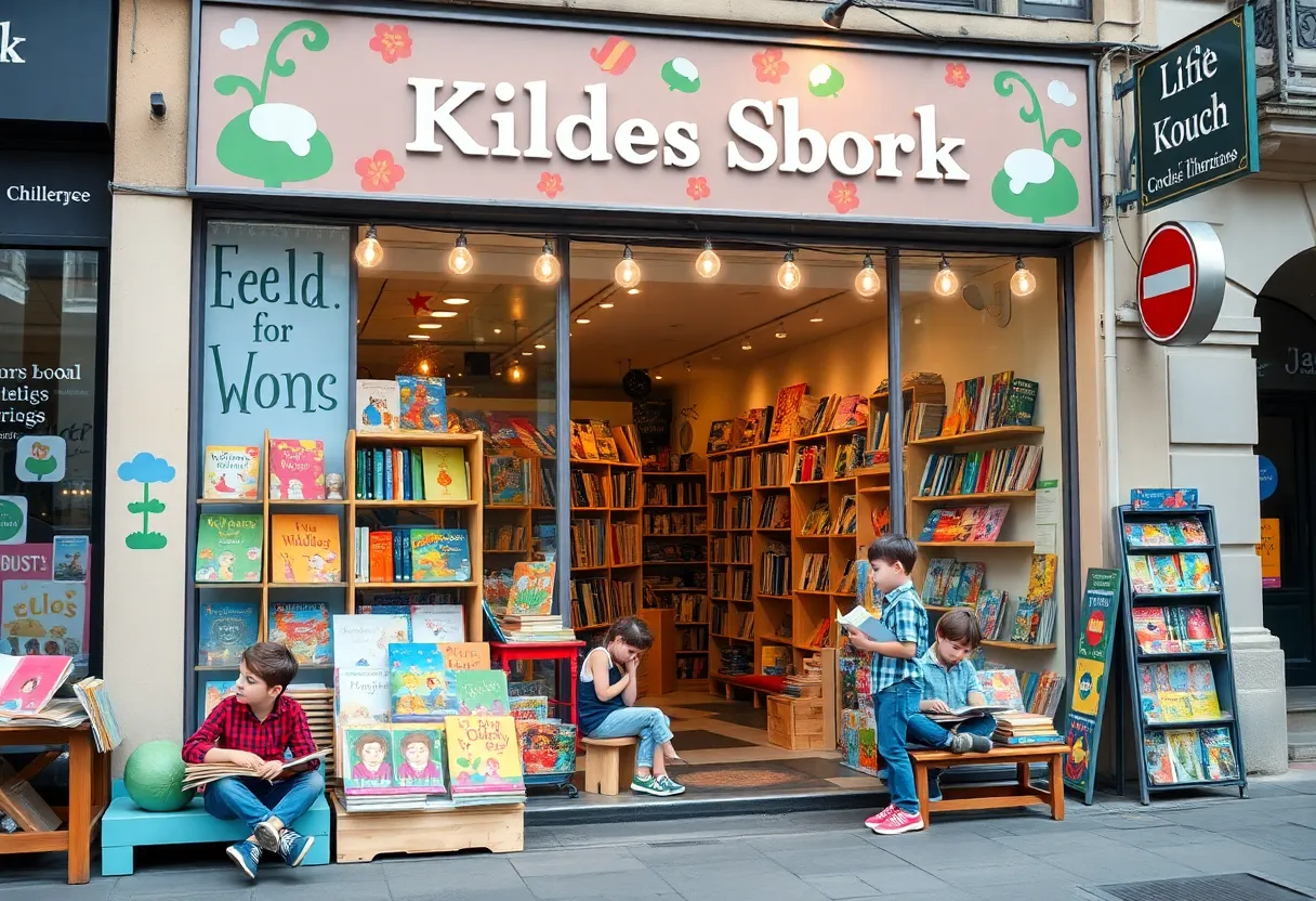 Front view of Birdie’s Bookmobile bookstore in Detroit