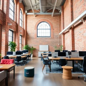 Modern office interior of Christman Company in Book Tower