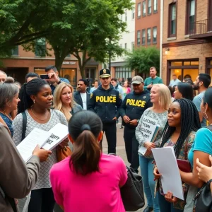 Community gathering advocating for immigrant rights