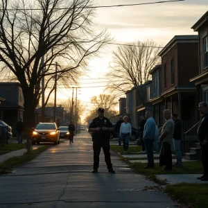 Police investigating a shooting scene in Detroit