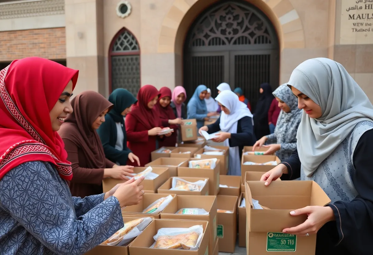 Volunteers preparing meals for the homeless during Ramadan