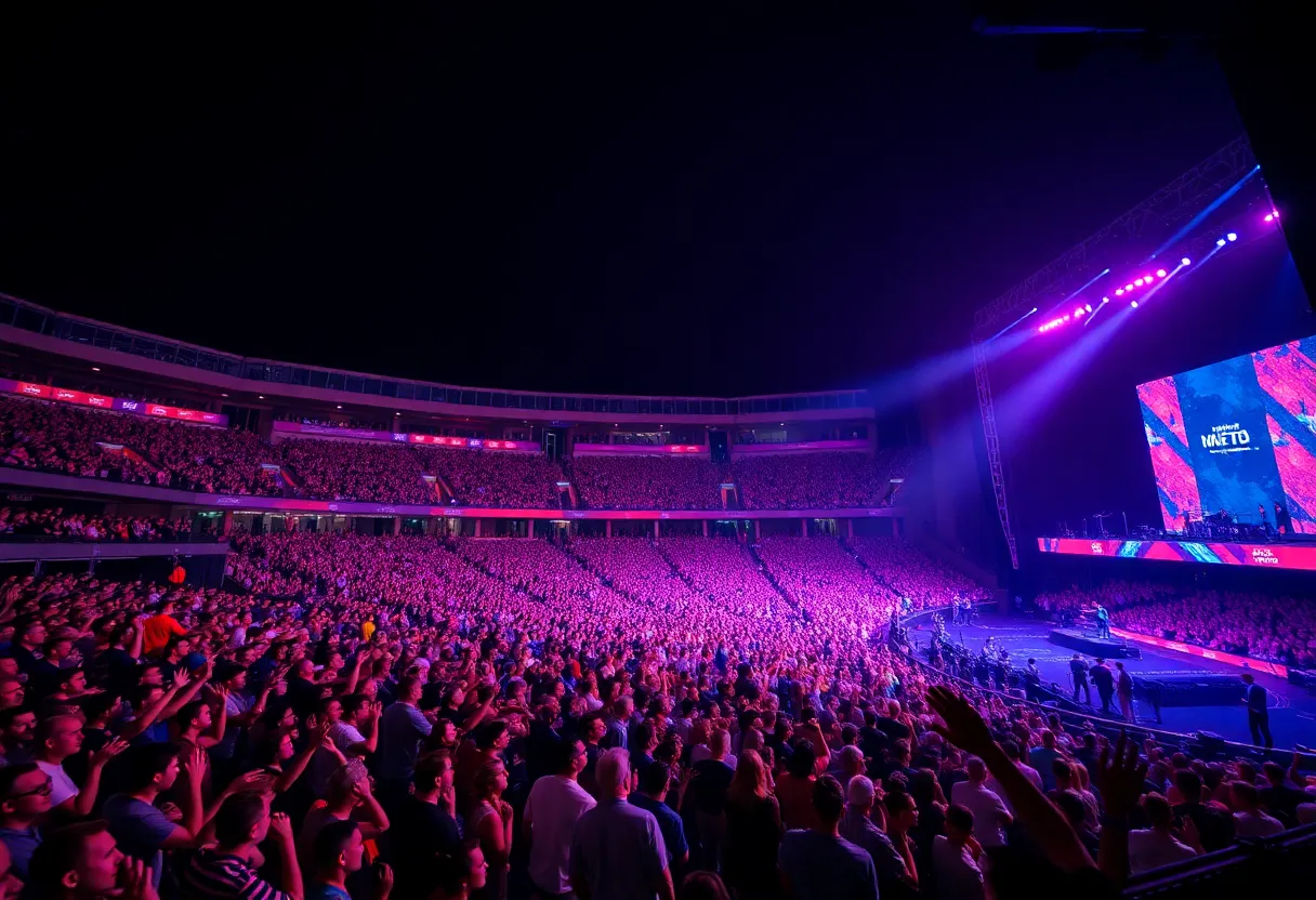 Crowd at the Jonas Brothers concert at Comerica Park