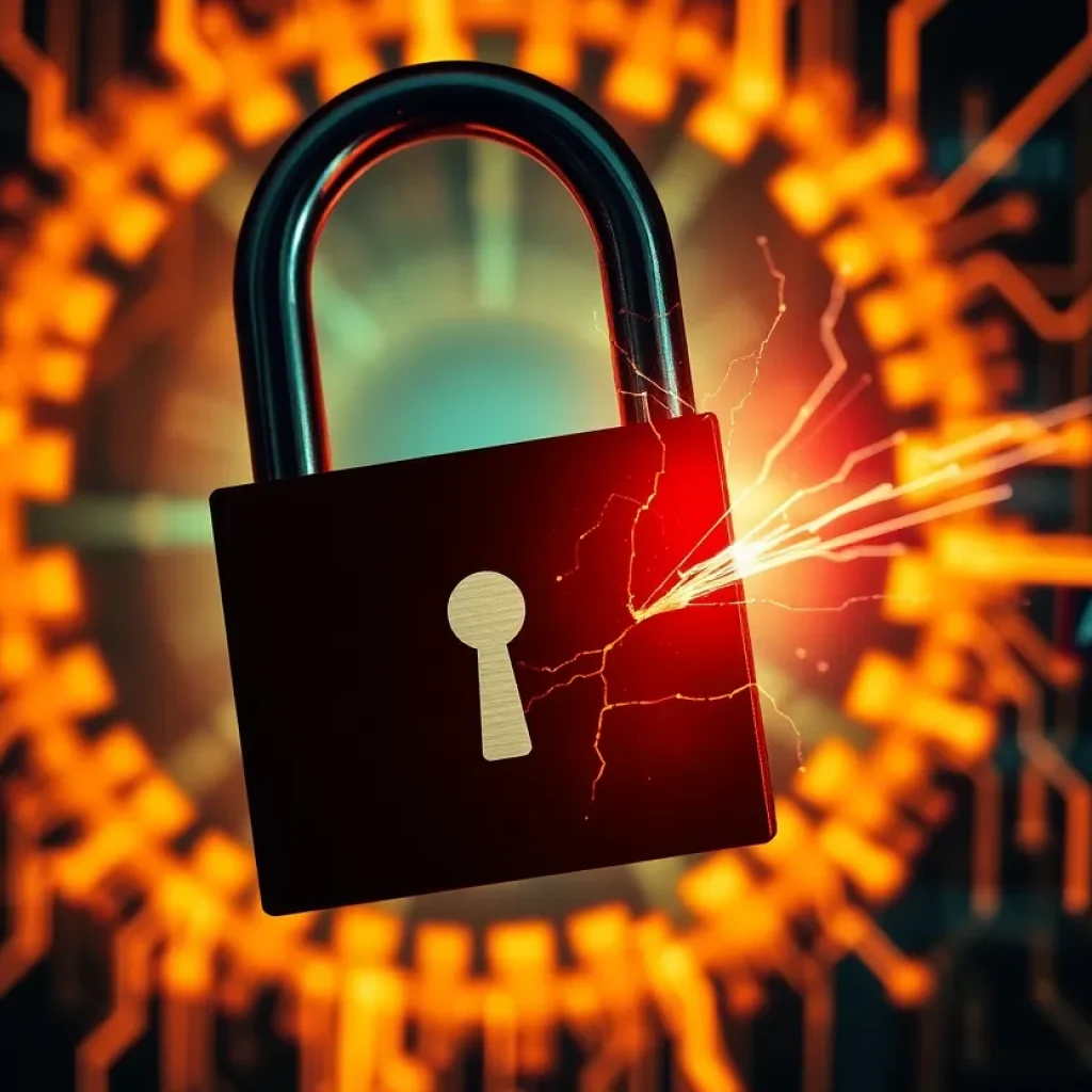 Abstract representation of ransomware cyber attacks