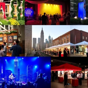 A collage representing Metro Detroit events including music, art, and gardening.