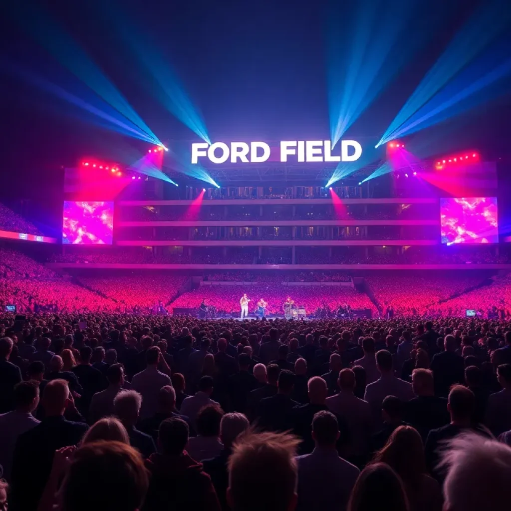 Audience at AC/DC concert at Ford Field, Detroit