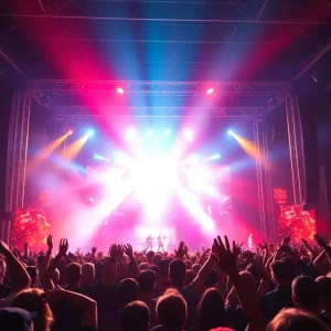 Crowd enjoying an AC/DC concert