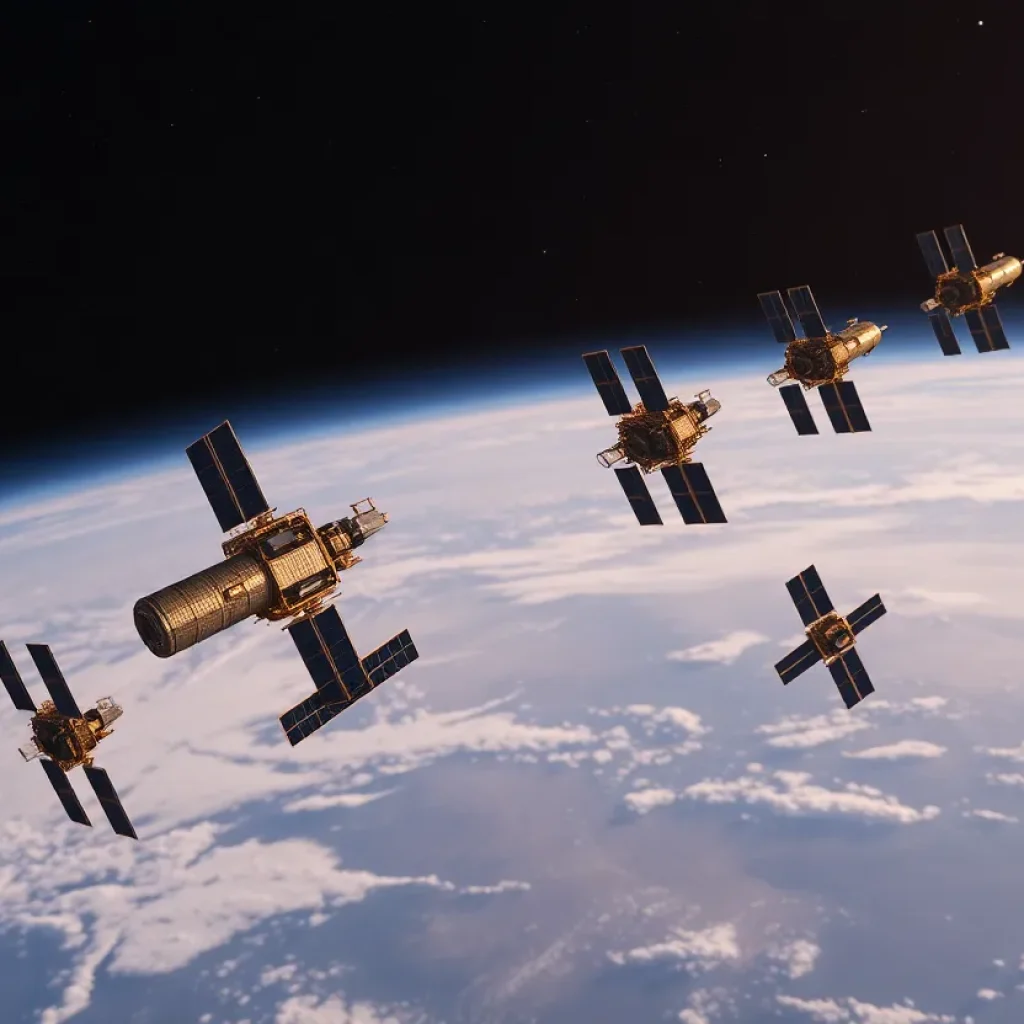 Amazon satellites in low-Earth orbit