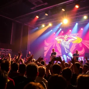 Bayside performing live during their concert tour