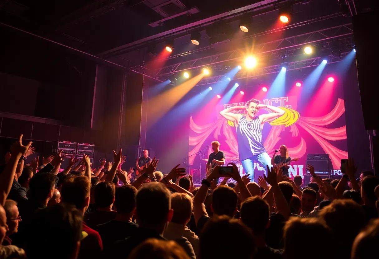 Bayside performing live during their concert tour