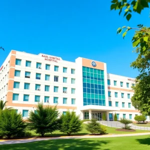A modern hospital building symbolizing healthcare improvement