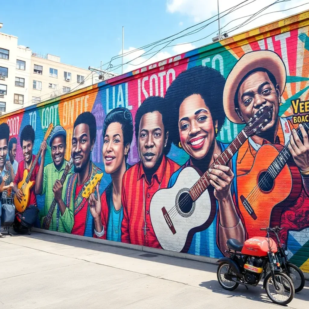 Mural celebrating Big Sean and Detroit music legends