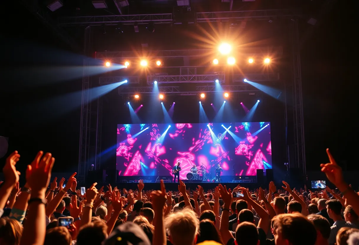 Crowd enjoying a live concert during the Brandon Lake tour