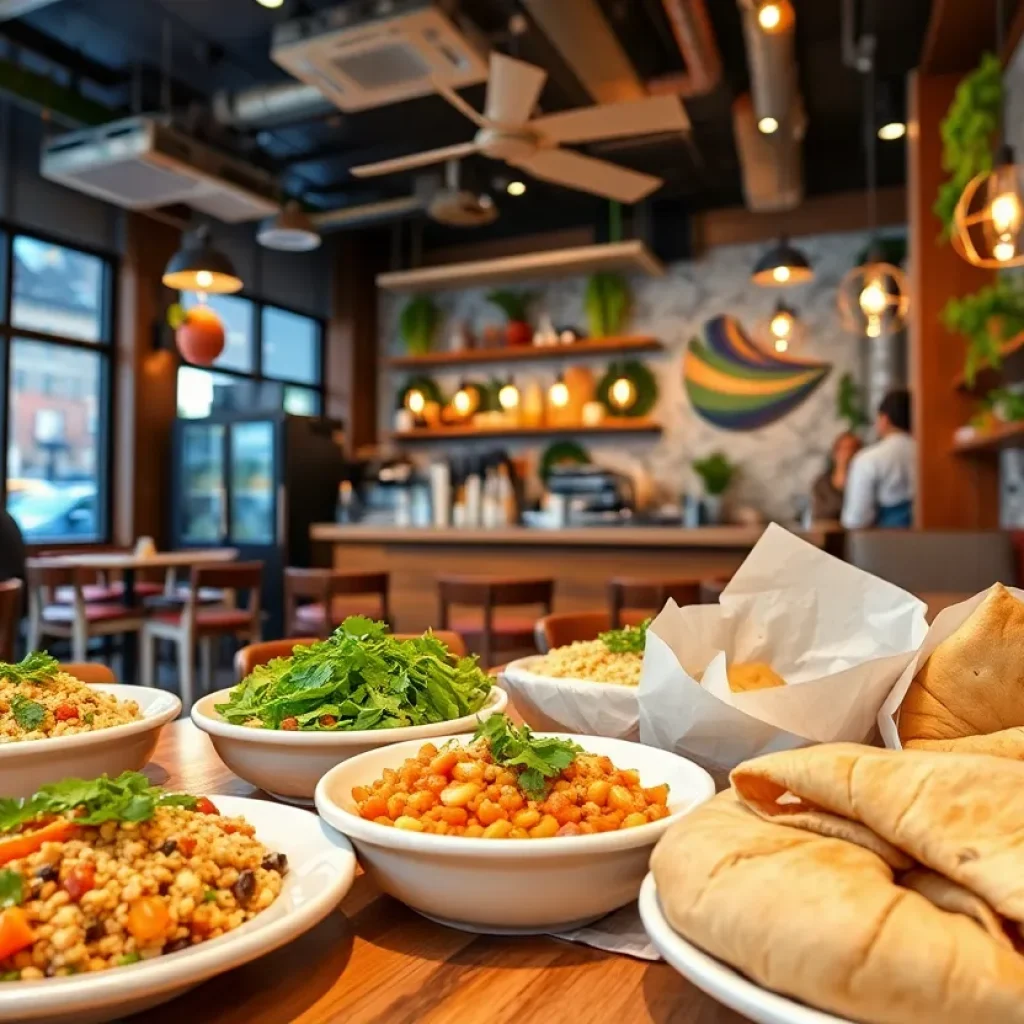 CAVA restaurant interior with Mediterranean dishes