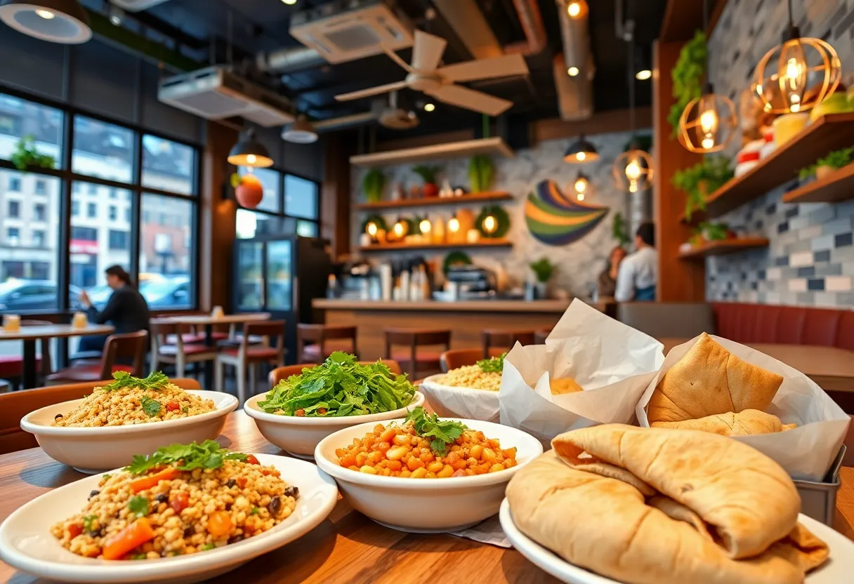 CAVA restaurant interior with Mediterranean dishes