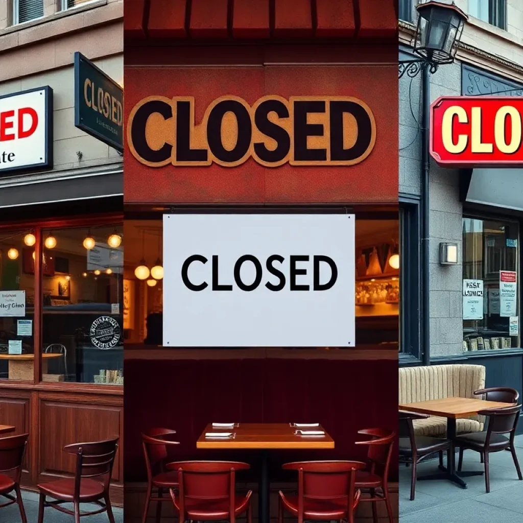 A collage depicting closed local restaurants and cafes in Detroit.