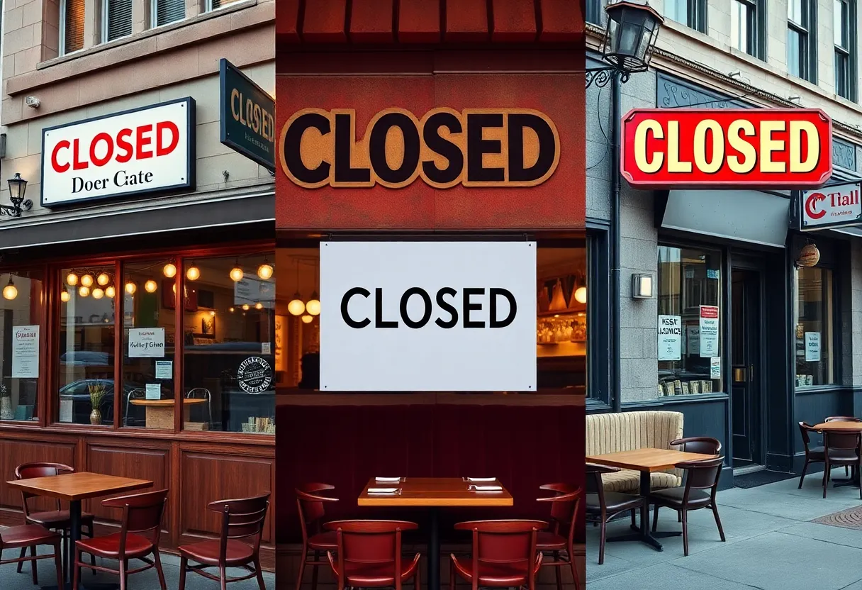 A collage depicting closed local restaurants and cafes in Detroit.