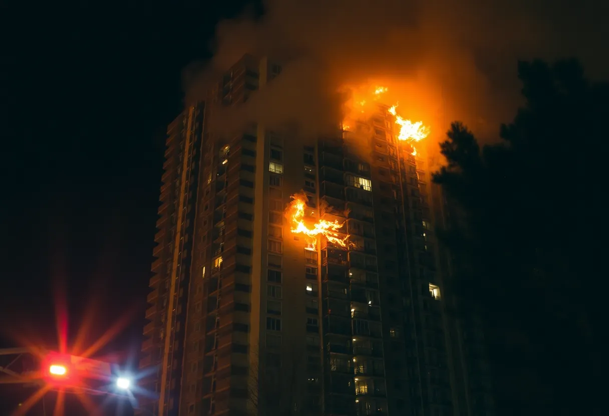 Fire and emergency response at a Detroit apartment building