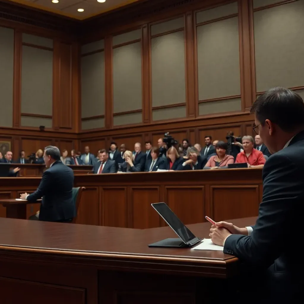 Inside a Detroit courtroom during a high-profile trial.