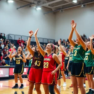 Crowd cheering for Detroit Mercy women's basketball team