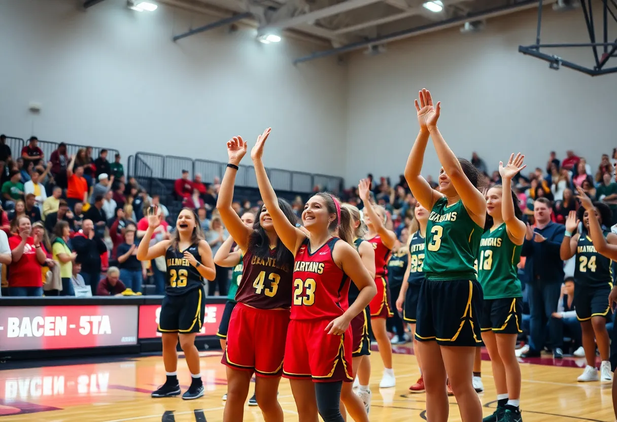 Crowd cheering for Detroit Mercy women's basketball team