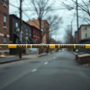 Police tape marking a crime scene related to youth violence in Detroit