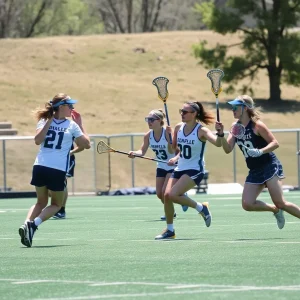 Eastern Michigan women's lacrosse team competing on the field