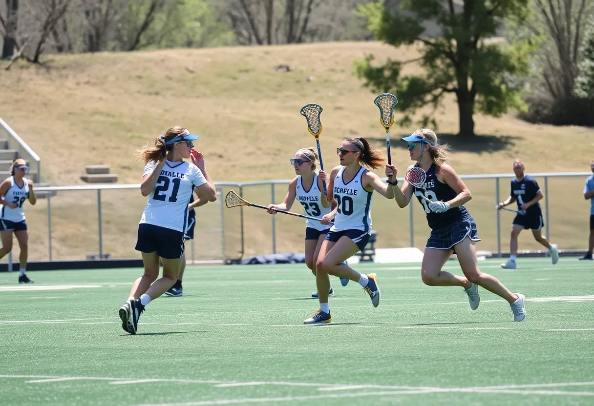 Eastern Michigan women's lacrosse team competing on the field