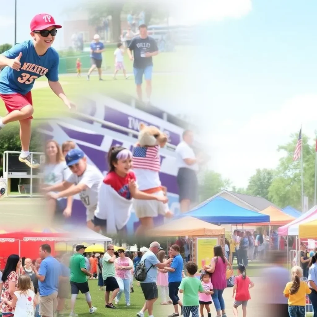 A collage of family-friendly events in Metro Detroit featuring sports, culture, and food festivals.