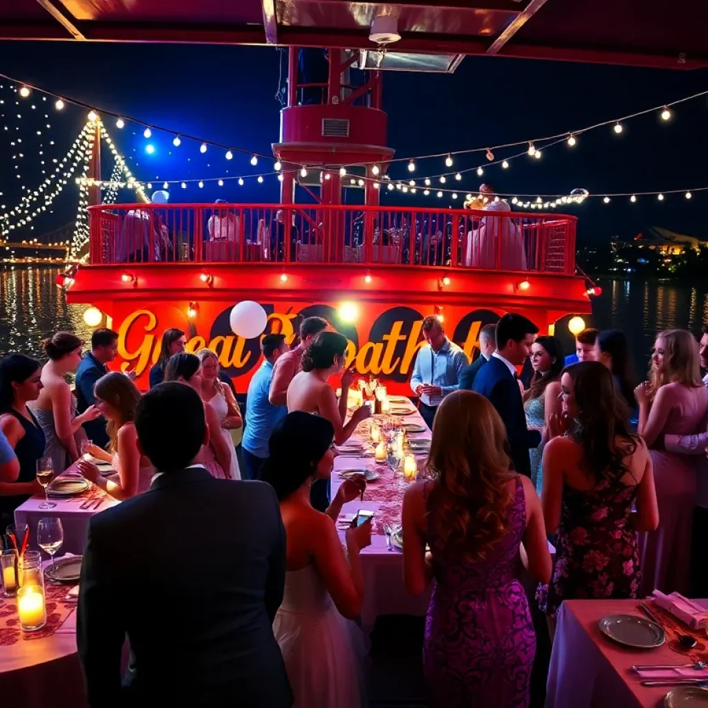 Goodrich High School students celebrating Prom 2025 aboard the Detroit Princess Riverboat