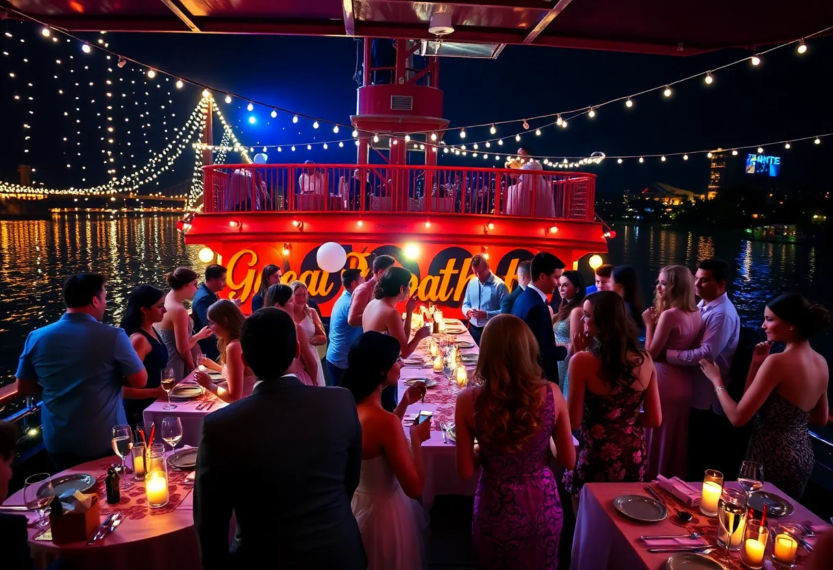 Goodrich High School students celebrating Prom 2025 aboard the Detroit Princess Riverboat
