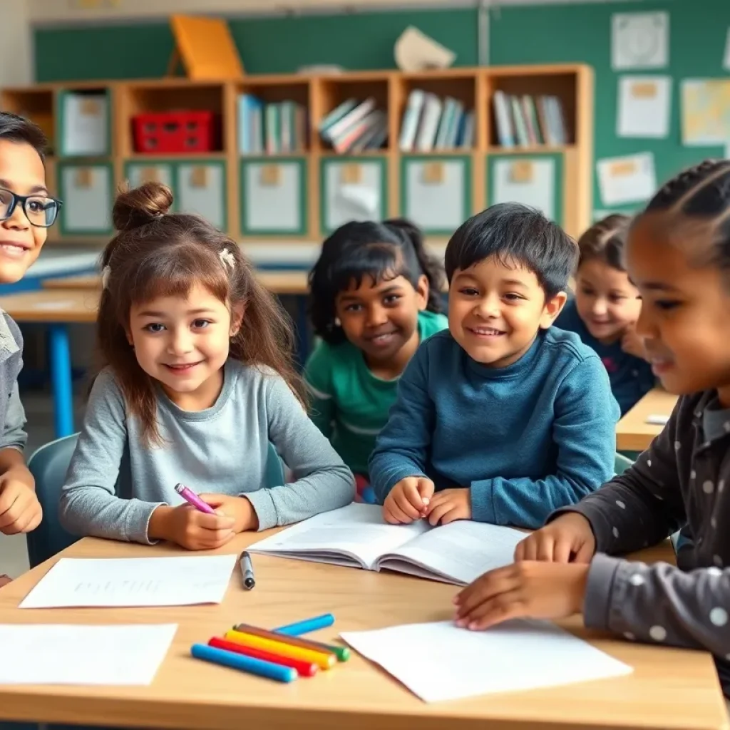 Students with disabilities learning in an inclusive classroom setting.