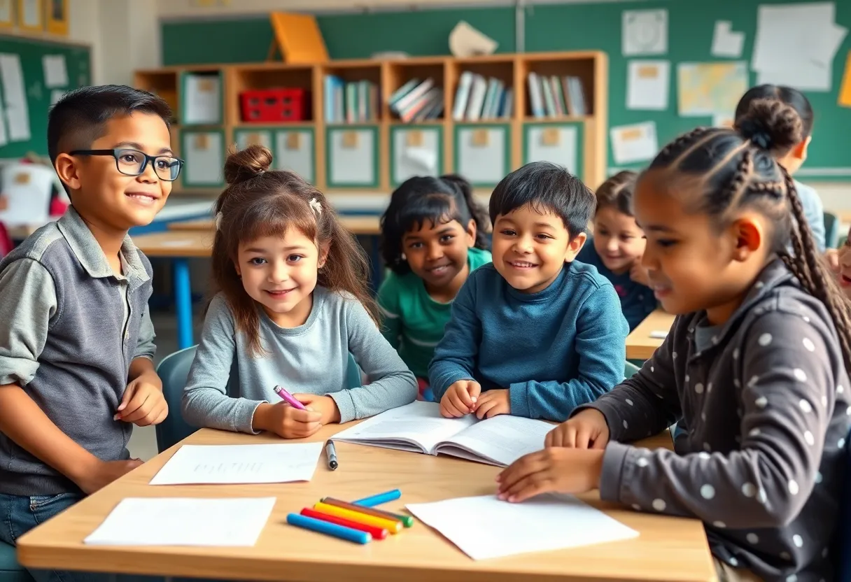 Students with disabilities learning in an inclusive classroom setting.