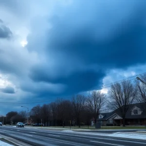 Dramatic weather changes in Metro Detroit with storm clouds and frost