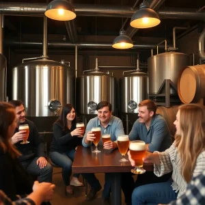 People enjoying craft beer in Old Nation Brewing Co.