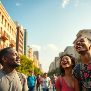 Scene from the movie One of Them Days showcasing urban life
