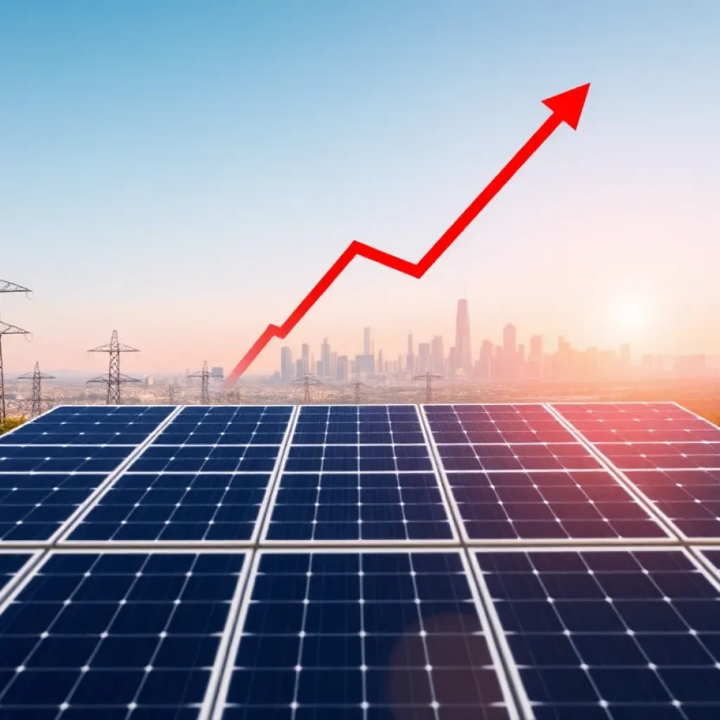 Illustration depicting the impact of new solar tariffs on the industry.