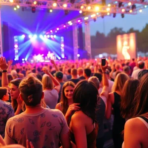 Crowd enjoying a summer concert in Southeast Michigan