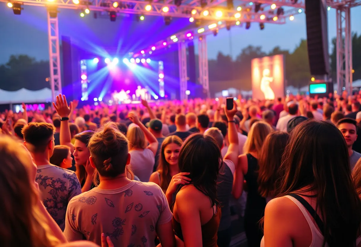 Crowd enjoying a summer concert in Southeast Michigan