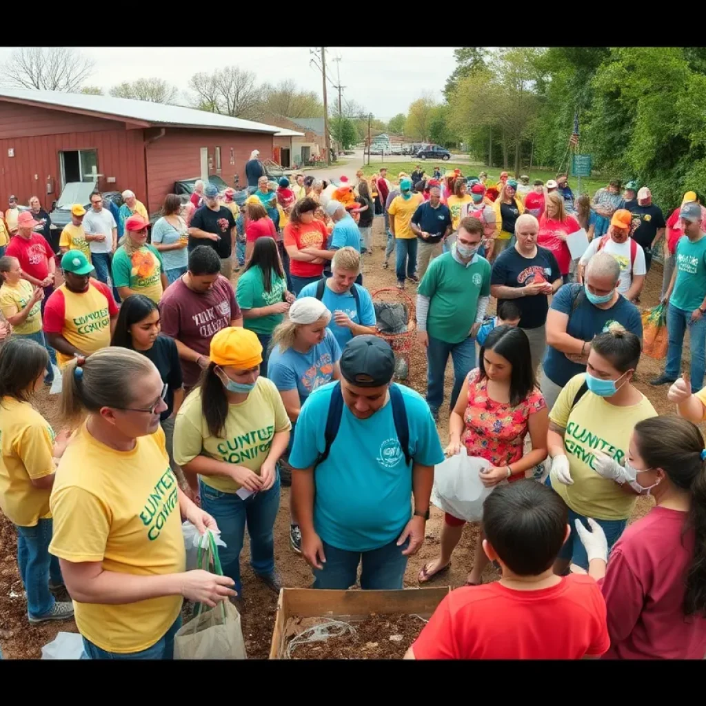 Community service volunteers working on projects in Michigan