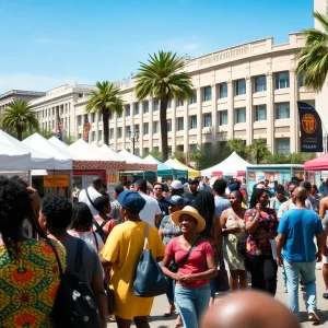 Crowd enjoying cultural displays at African World Festival in Detroit