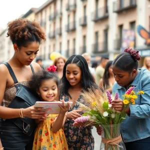 Artist mothers in Detroit engaging in creative activities with their children