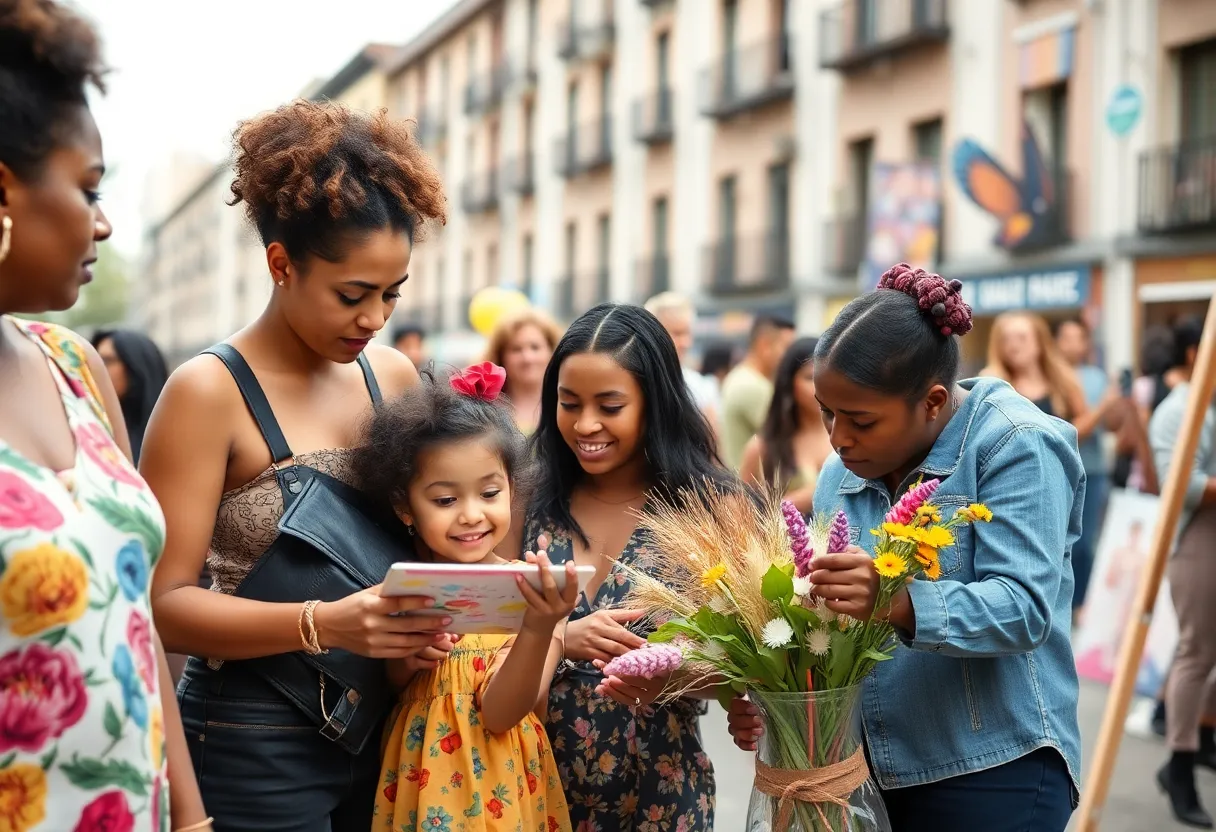 Artist mothers in Detroit engaging in creative activities with their children