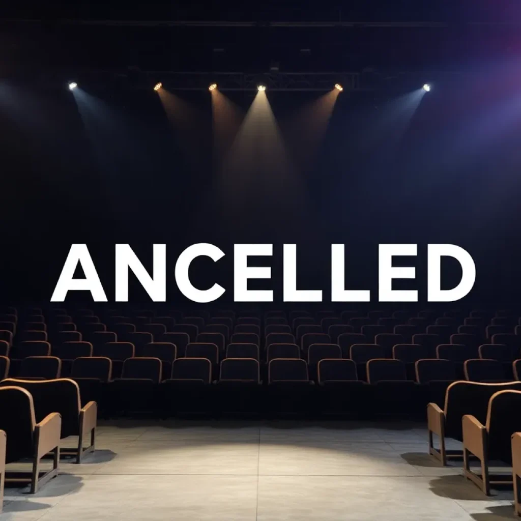 Empty concert stage representing concert cancellations