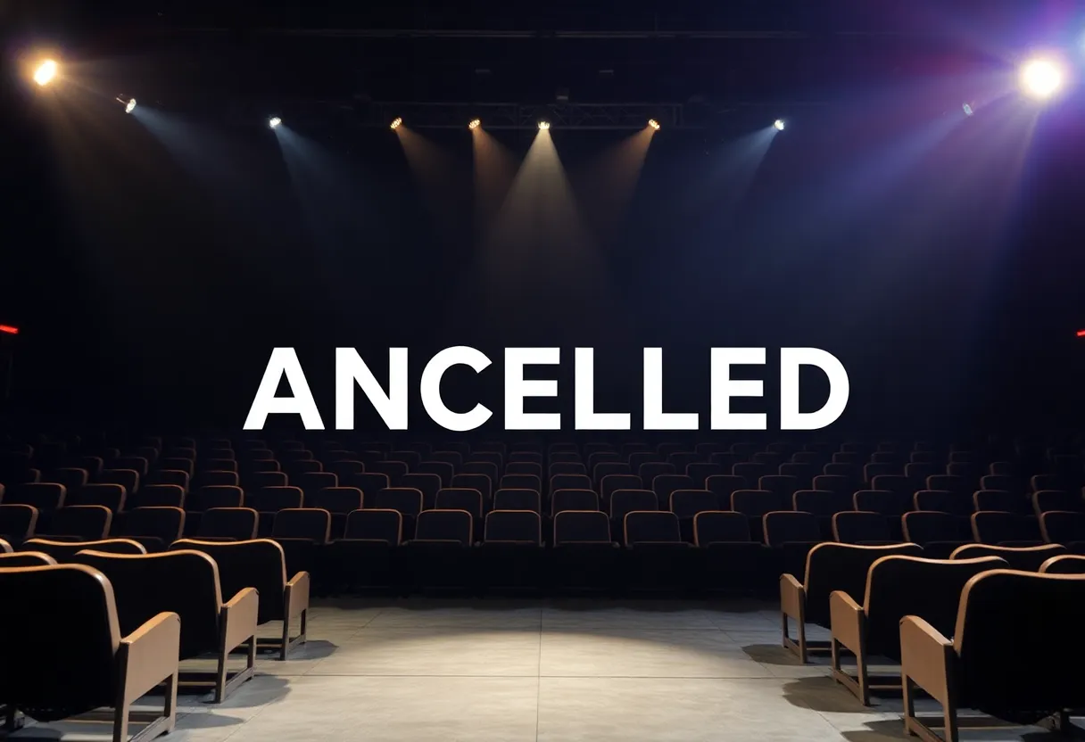 Empty concert stage representing concert cancellations