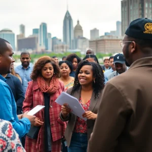 Community gathering celebrating journalism in Detroit