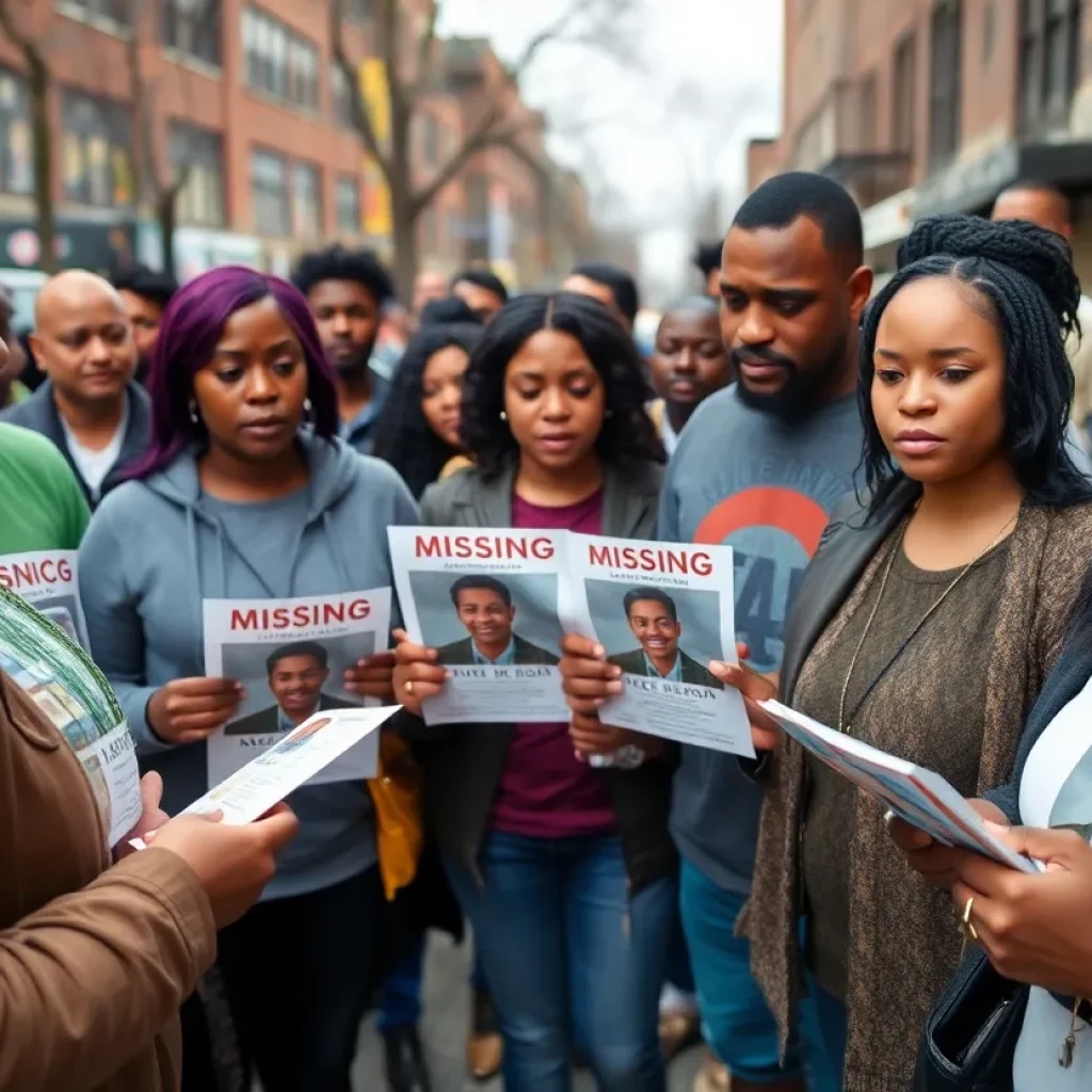Community members searching for a missing person in Detroit