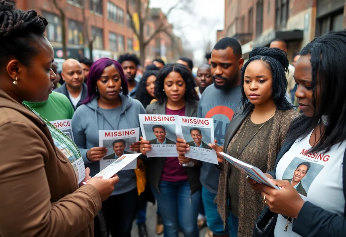 Community members searching for a missing person in Detroit
