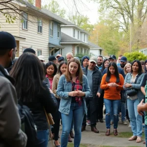 Community members searching for a missing person in Detroit