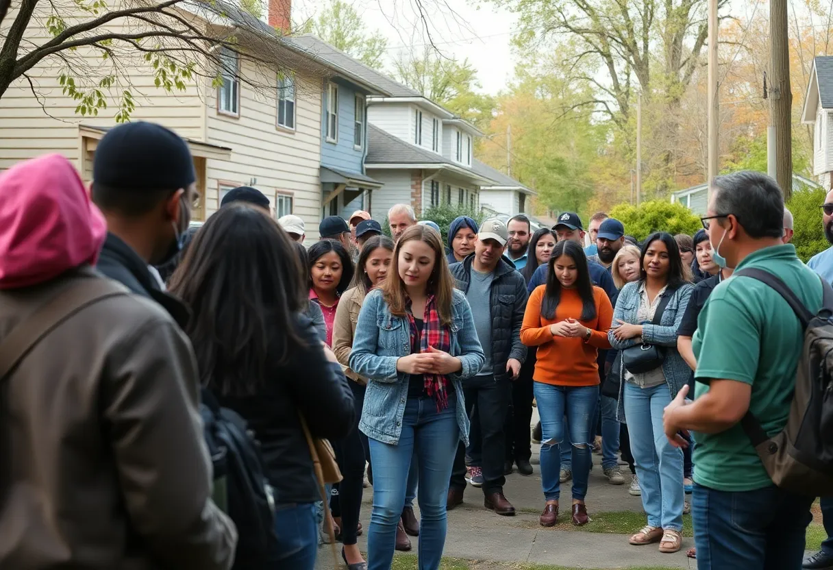 Community members searching for a missing person in Detroit